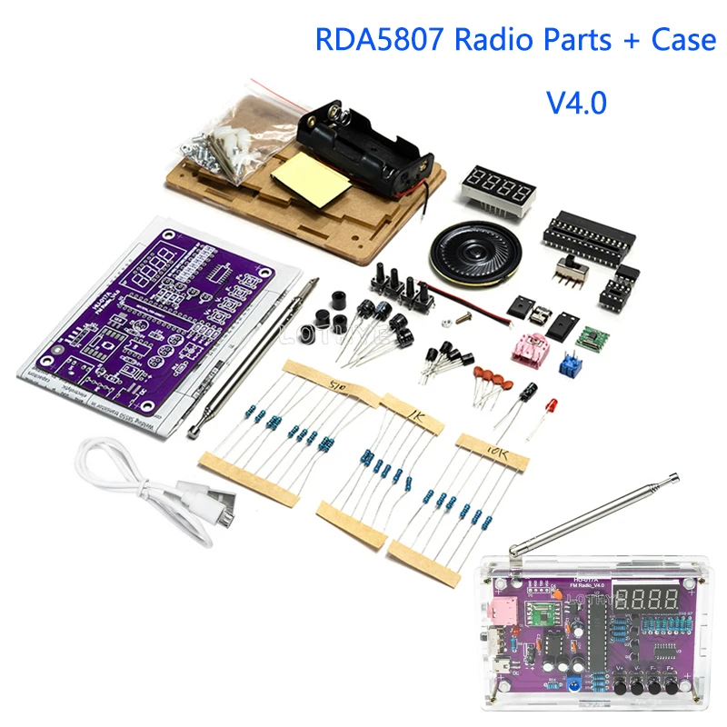 Kit de fabricación de Radio FM RDA5807S, Kit electrónico DIY, receptor de 87-108MHz, entrenamiento de enseñanza, ensamblaje de soldadura de componentes electrónicos - imagen 5
