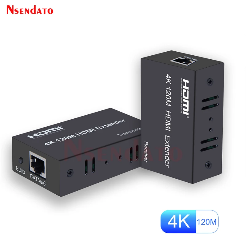Extensor HDMI 4K 120M sobre Cat6 RJ45 HDMI kit transmisor y receptor de vídeo extensor para PS4 EDID TV reproductor de DVD Monitor de PC - imagen 2