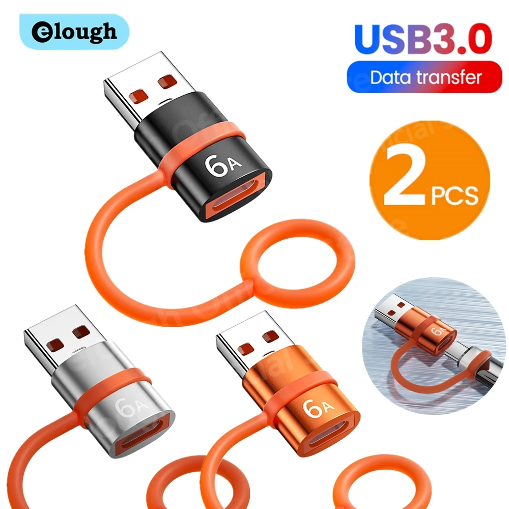 Elough-Adaptador USB 3,0 a tipo C, Conector de carga rápida OTG 3,0, convertidor USB C hembra a USB macho para portátil, Xiaomi y Samsung