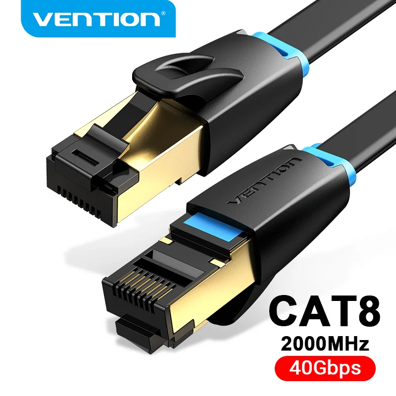 Vention Cable Ethernet Cat8 40Gbps 2000MHz red Lan Core para PC enrutador módem PS5 4 portátil Smart Box Internet Cable de conexión RJ45