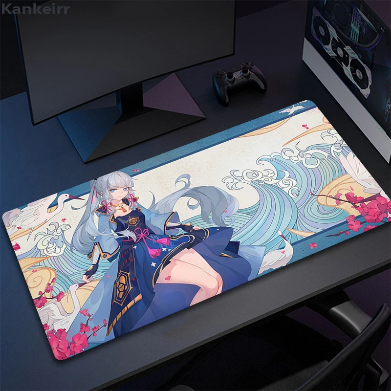 Alfombrilla de ratón de Anime Genshin Impact Hu Tao, alfombrilla de ratón grande para juegos, alfombrilla de goma para escritorio, accesorios para Pc, Protector de escritorio, almohadillas para teclado de Jugador - imagen 5