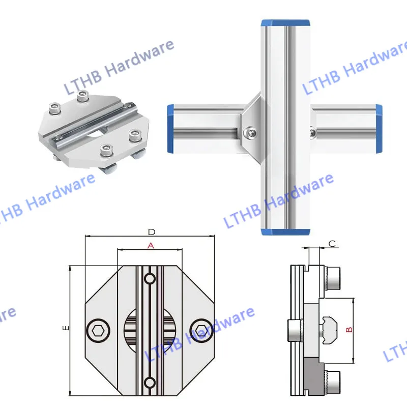EOAT-pinza de perfil de aleación de aluminio, varilla de soporte de montaje en cruz fija para perfiles SMBA/B 2525T, accesorios de brazo mecánico - imagen 4
