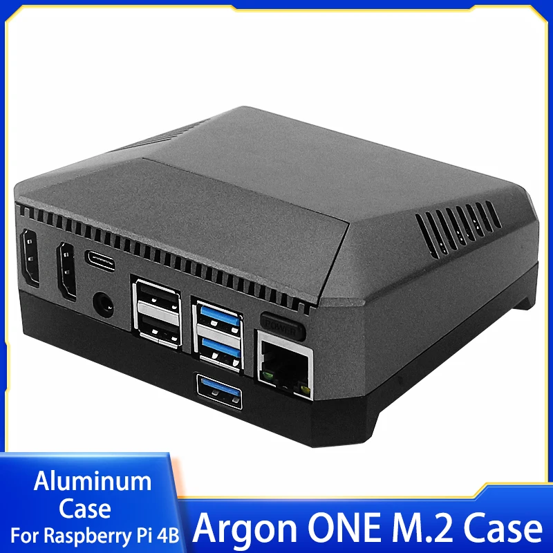 Argon ONE M.2 carcasa de aluminio USB 3,0 a M.2 SATA NVMe SSD adaptador ventilador de refrigeración incorporado para Raspberry Pi 4B