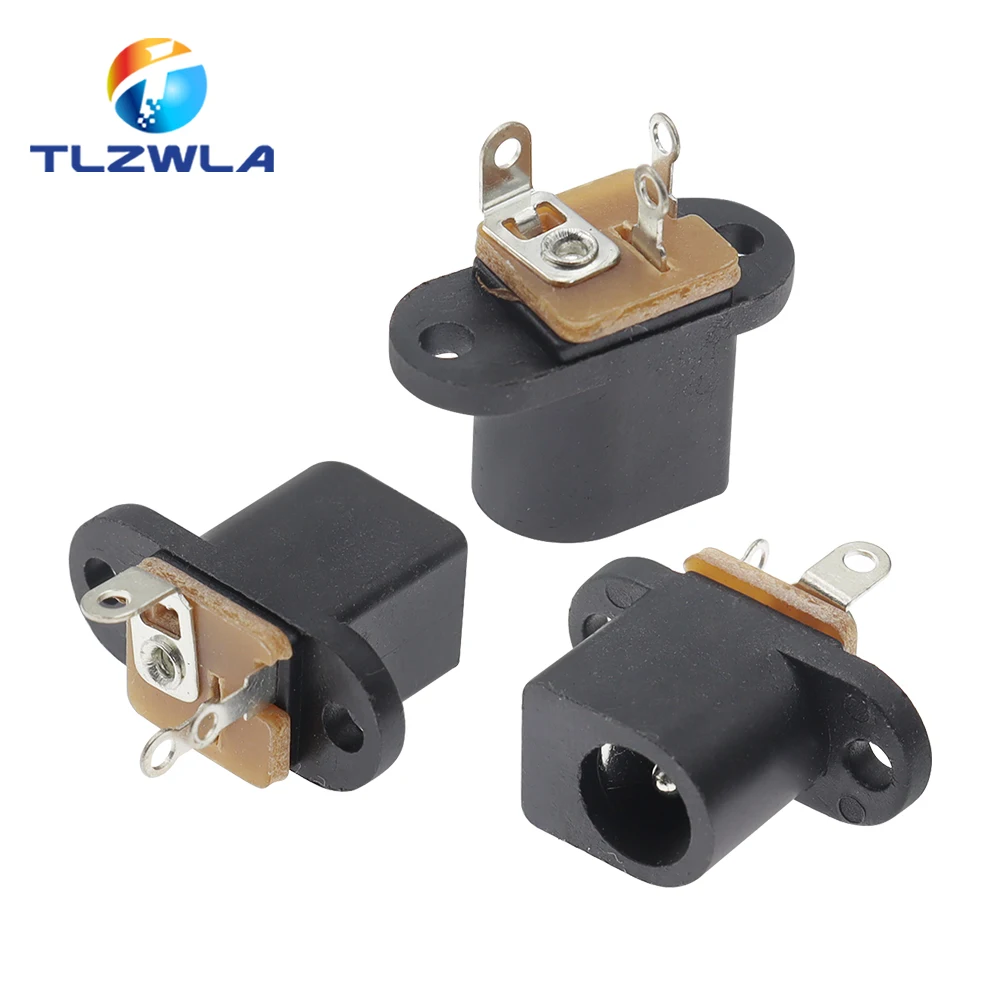 10 Uds DC017 DC-017 toma de corriente hembra CC 5,5mm * 2,1mm con orificio para tornillo de oreja 5,5*2,1 MM conector adaptador de enchufe CC - imagen 3