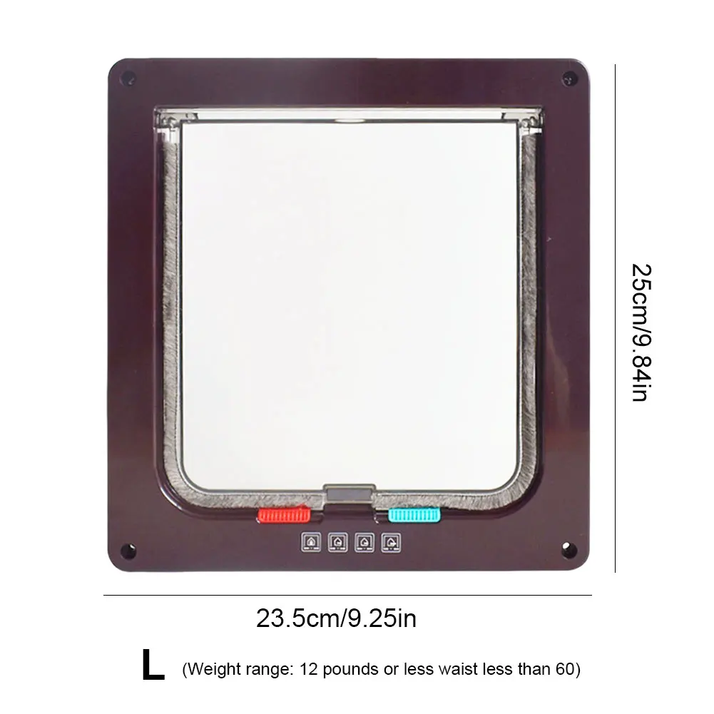 Puerta con solapa para gato con cerradura de seguridad de 4 vías, puerta de seguridad para mascotas pequeñas de plástico ABS, transparente, fina - imagen 5