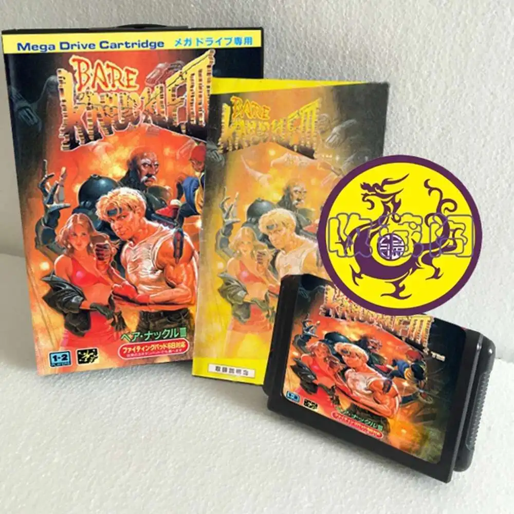Bare Knuckle III con caja y cartucho manual para tarjeta de juego Sega MD de 16 bits, sistema MegaDrive Genesis