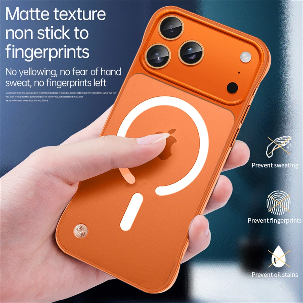 Funda de teléfono transparente sin marco magnética ultrafina para iPhone 17 Air 16 15 11 12 13 14 Pro Max para cubierta protectora Magsafe - imagen 4