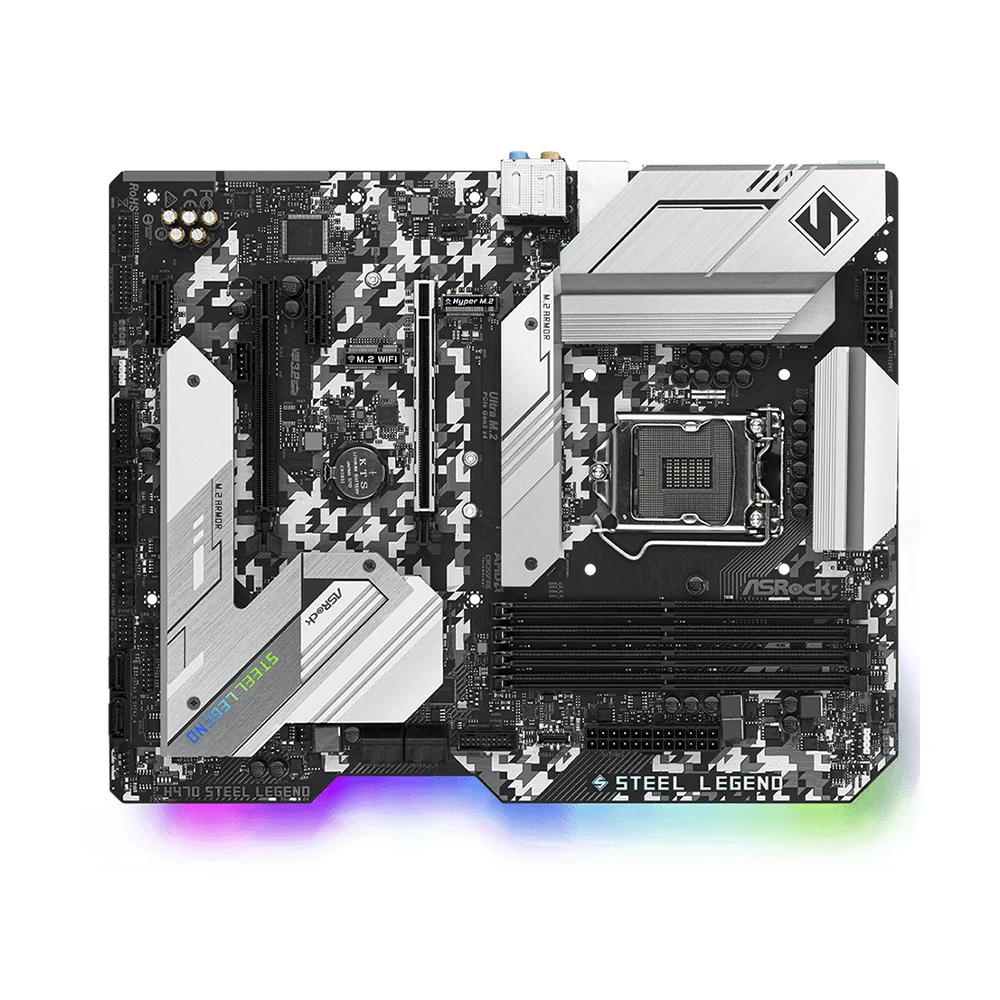 ASRock H470 STEEL LEGEND Motherboard LGA 1200 Support i3-10105F i5-11400F 11600KF i7-11700KF i9-11900KF CPU 4xDDR4 128GB M.2 ATX - imagen 5