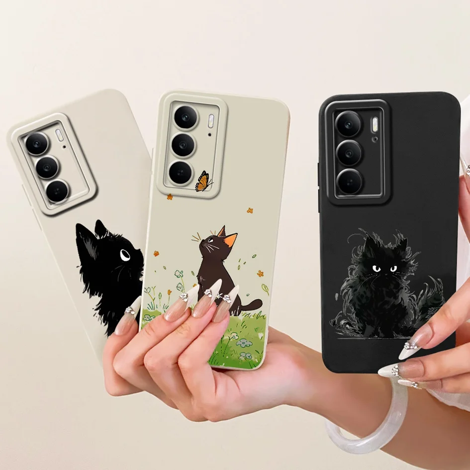 Para Realme C75 4G Funda RMX3941 Popular Daisy Cat Dragon Funda de dibujos animados Funda de silicona líquida suave para Realme C75x C 75 2025 Shell - imagen 4