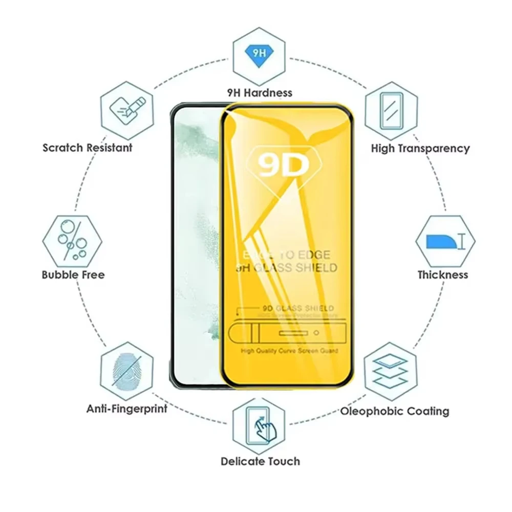 2 uds 9D protectores de pantalla de vidrio templado para Samsung A36 A35 A34 A33 A17 A16 A15 A14 A13 A56 A55 A53 A53 A26 A25 A24 A07 A06 A05 - imagen 2
