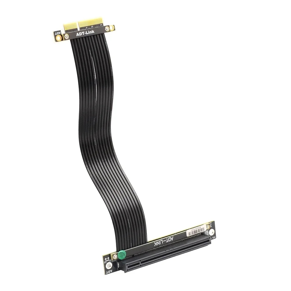 ADT nuevas tarjetas de vídeo gráficas PCIE X16 4,0 a Cable de extensión de ranura PCI-E X4 PCI Express 4,0x16 a x4 adaptador elevador GPU de 90 grados - imagen 5