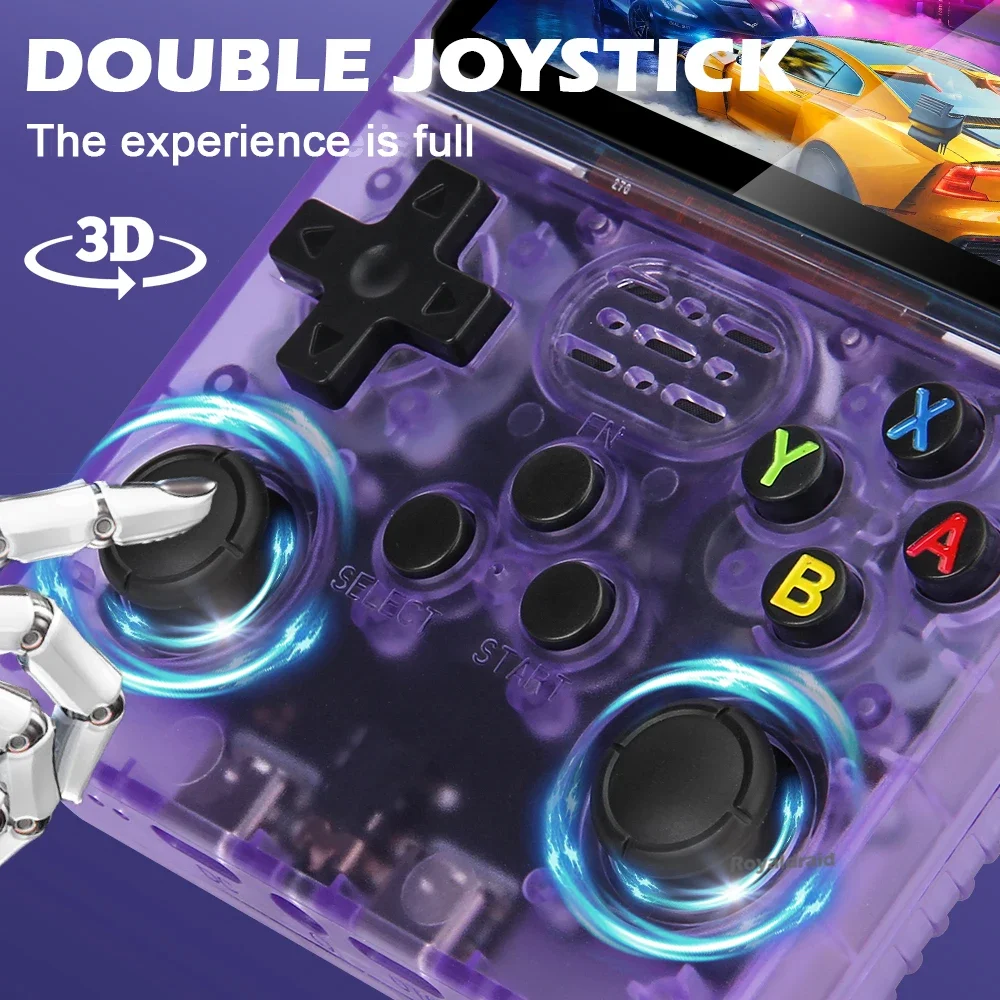 Consola de videojuegos portátil Retro R36S transparente, sistema Linux, pantalla IPS de 3,5 pulgadas, Mini reproductor de vídeo, más de 15000 juegos clásicos - imagen 4