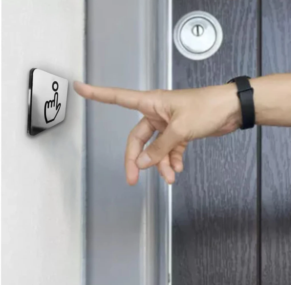 Señal de timbre, placa de anillo, suministros para el hogar, impermeable, acrílico de larga duración, fino, decorativo, tamaño compacto, señales de aviso - imagen 2