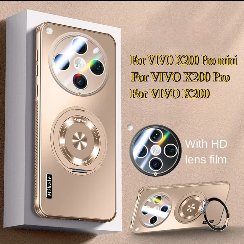 Para Magsafe funda de carga inalámbrica para VIVO X200 Pro Mini X200Pro X 200 X100S X100 Ultra a prueba de golpes cubierta de soporte de anillo magnético