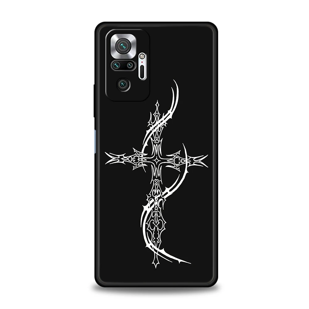 Funda de teléfono Cyber Sigil Cross line para Xiaomi Redmi Note 14 5G 13 12 10 11 Pro Plus 4G 14C 13C 12C 10C 9C funda suave de TPU - imagen 4