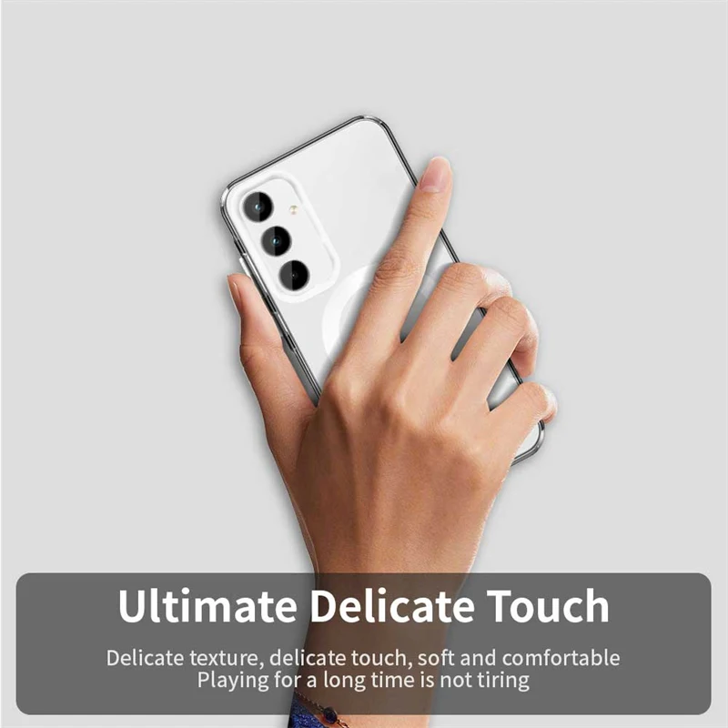 Funda de teléfono mate magnética para Samsung Galaxy A55 5G, Funda trasera con carga inalámbrica para Samsung A15 A25, sensación de piel, Funda чехол - imagen 3