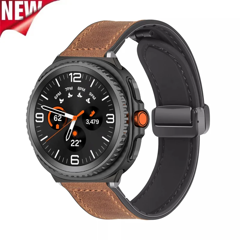 Correa de silicona de cuero para Samsung Galaxy Watch 8, pulsera de 44mm y 40mm para Galaxy Watch8, accesorios clásicos - imagen 4