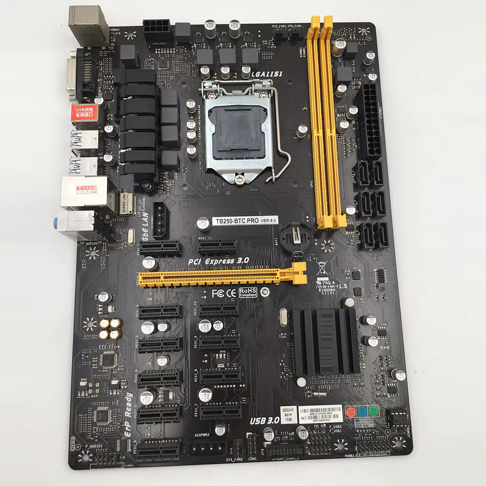 TB250-BTC PRO para placa base de escritorio BIOSTAR, 12 ranuras gráficas, LGA1151, DDR4, compatible con GTX1060 - imagen 3