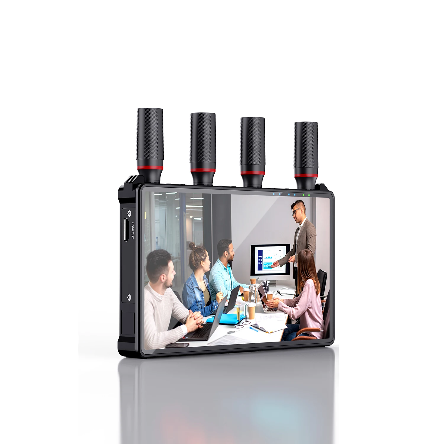 Transmisor y receptor de vídeo extensor HDMI de transmisión inalámbrica de 400m con ranuras para batería de Monitor de pantalla para transmisión en vivo de cámara - imagen 4