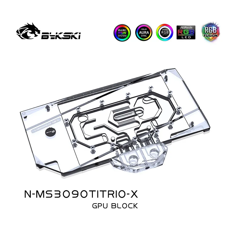 Bykski-bloque de agua GPU para MSI RTX 3090TI GAMING X TRIO/sofim X 24G, con placa trasera de cobre acrílico/N-MS3090TITRIO-X de radiador - imagen 4