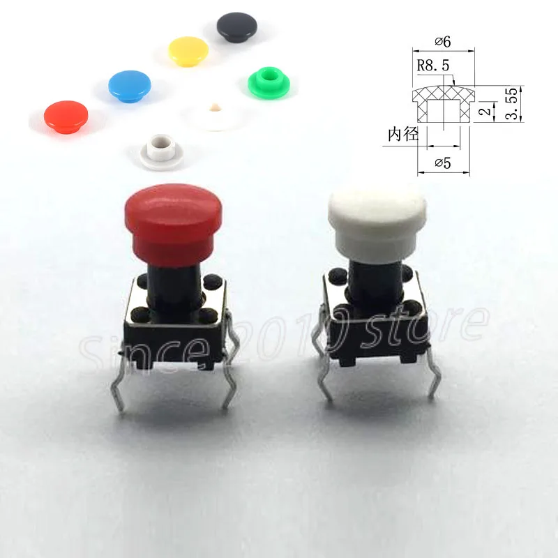 Cltgxdd 1000 piezas cubierta de cerradura A29/diámetro exterior 6/alto 4/agujero interior 3,1/3,2/3,4mm, adecuado para interruptores táctiles 6x6 6*6