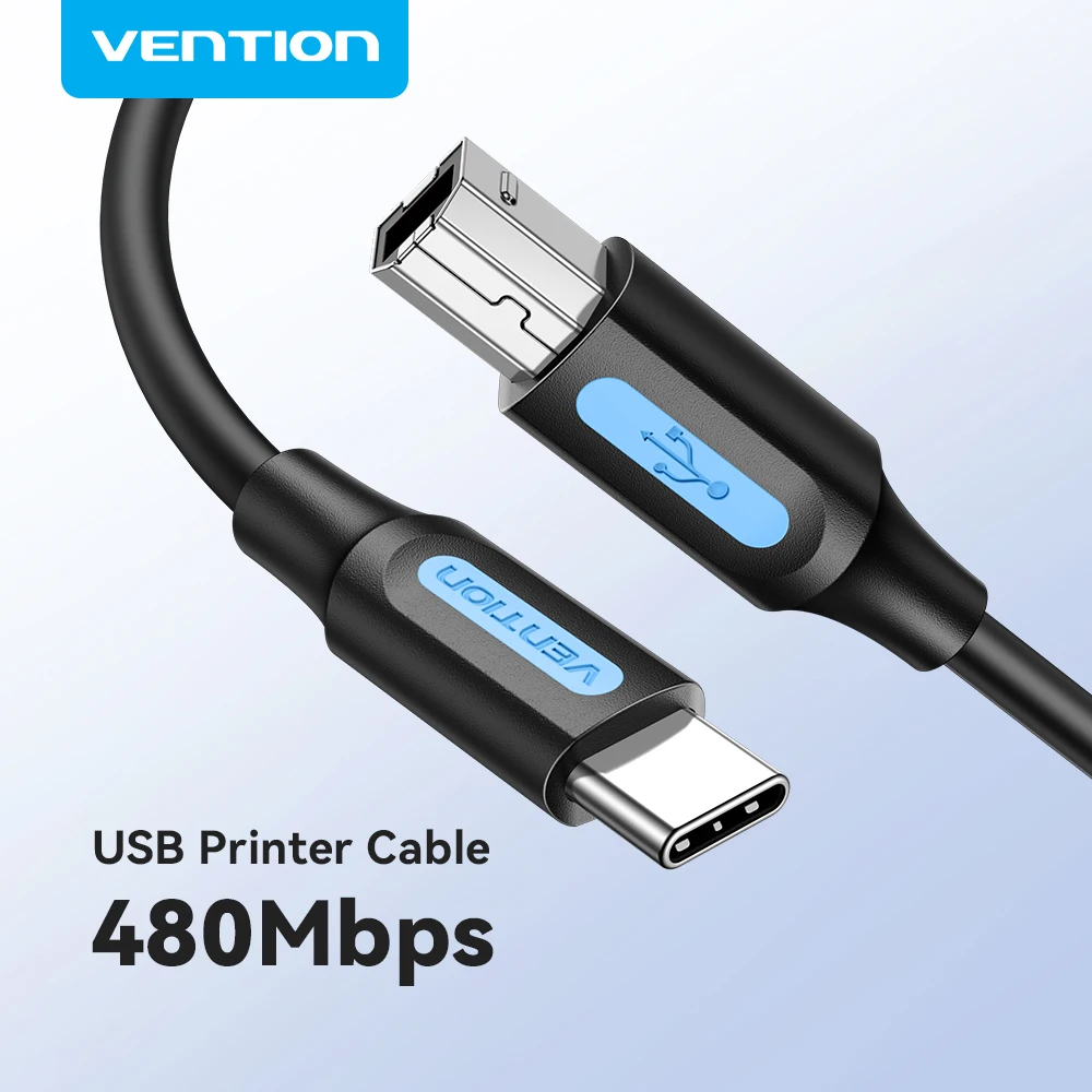 Vention Cable USB C USB Impresora MacBook Pro Escáner Máquina Fax HP Canon Dell Samsung Cable Impresión Tipo C 2,0