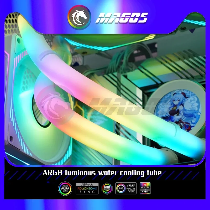120/240/360 CPU AIO enfriador de agua tubo RGB suave luminoso neón cubierta del tubo de refrigeración por agua 5V 3Pin ARGB