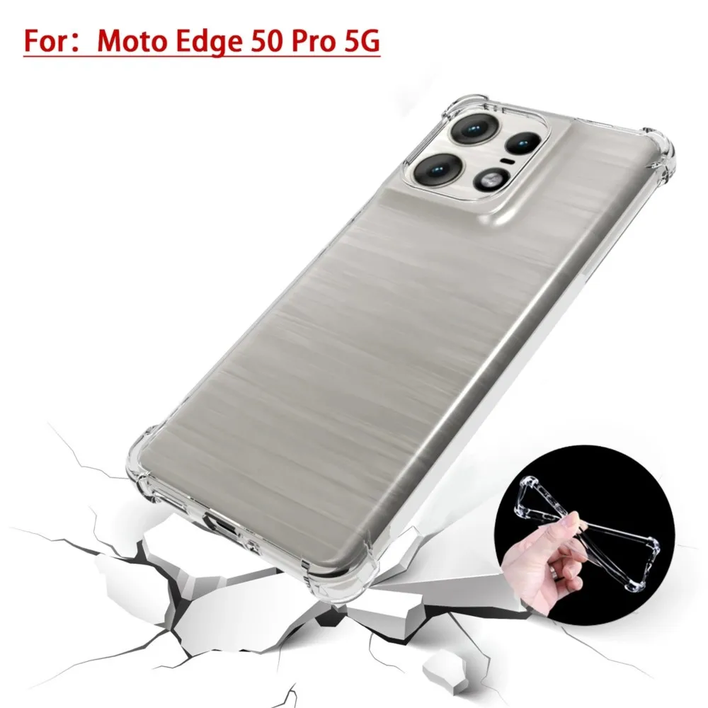 Funda de silicona transparente anticaída para Motorola MOTO Edge 50 Pro 5G, Funda transparente para Moto Edge50 Pro - imagen 3