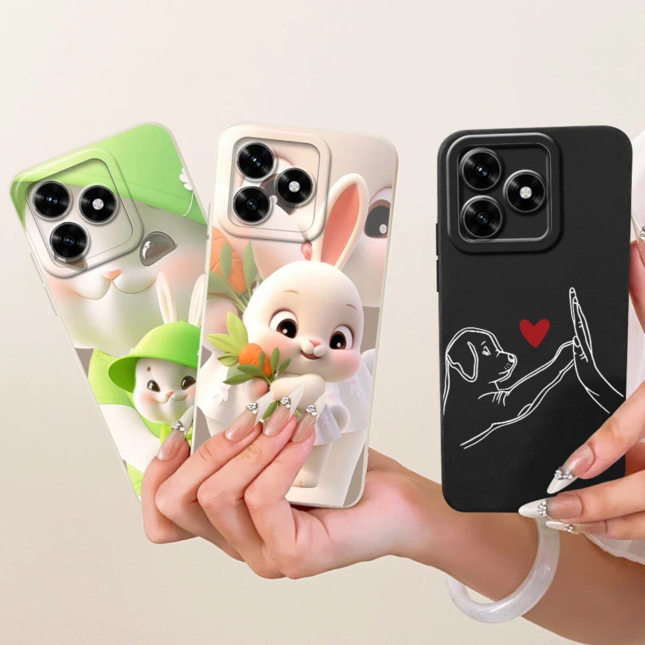 Para Honor X5C Plus funda NLA-LX1 lindo conejo perro cubierta de dibujos animados 6,74 ''funda de teléfono mate de TPU suave para Honor X5C HonorX5C Plus Shell