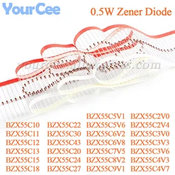 Diodo Zener BZX55C 0,5 W DO-35 – Varios Voltajes