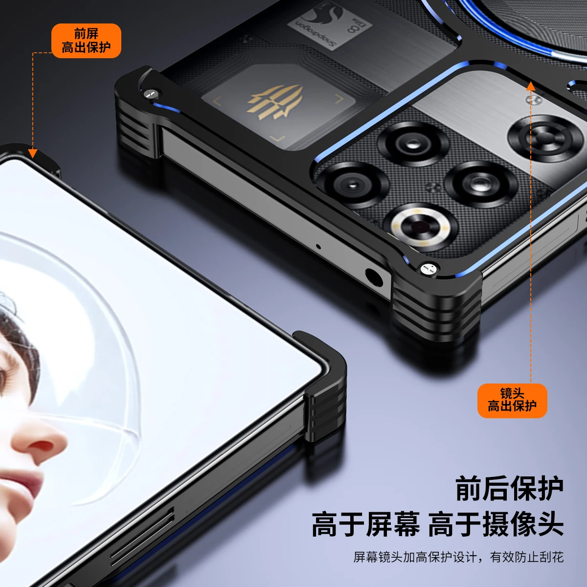 Nueva Funda de Metal para ZTE Nubia Red Magic 11 Pro, Funda trasera magnética hueca para RedMagic 11 Pro Plus, Funda de carga inalámbrica Cequn - imagen 3