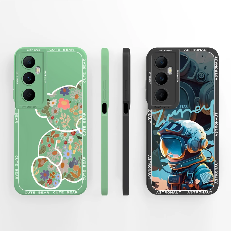 Funda para Realme C65 4G, Funda bonita de astronauta, Protector de cámara de silicona líquida suave para Oppo Realme C 65, carcasa trasera para teléfono - imagen 3