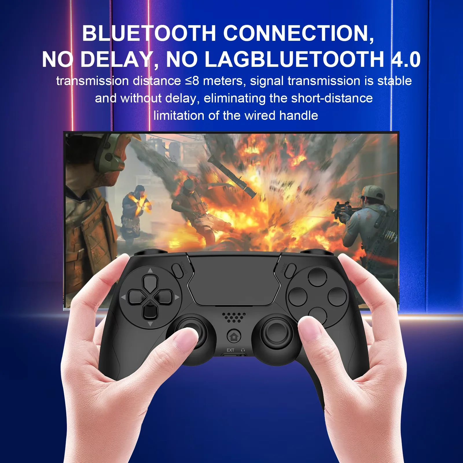Gamepad inalámbrico GAMINJA P48 con controlador de juego giroscopio de seis ejes para consola PS4 PS3 gana 7 8 10 Joystick de PC de doble vibración - imagen 5
