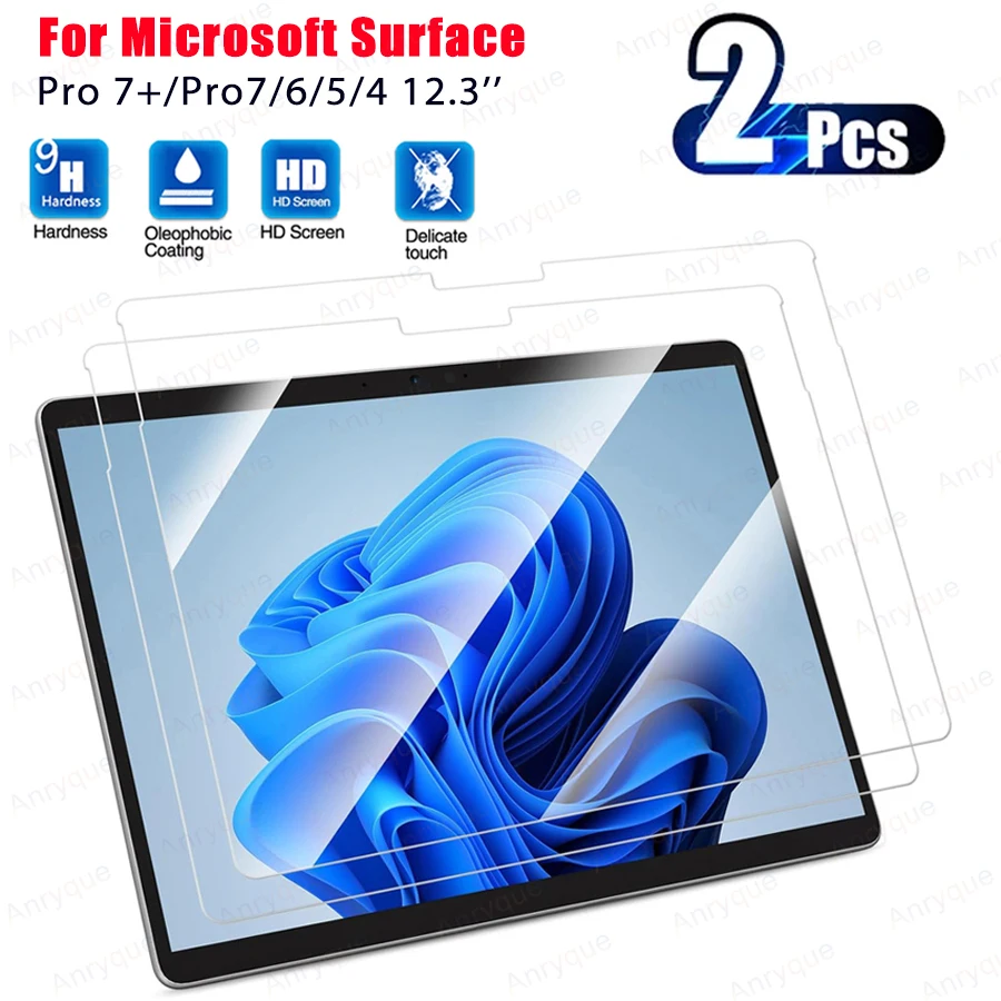 Para Microsoft Surface Pro 7 Protector de pantalla de vidrio templado para Surface Pro7 Plus Pro 6/5/4 12,3 ''Tablet HD película antiarañazos