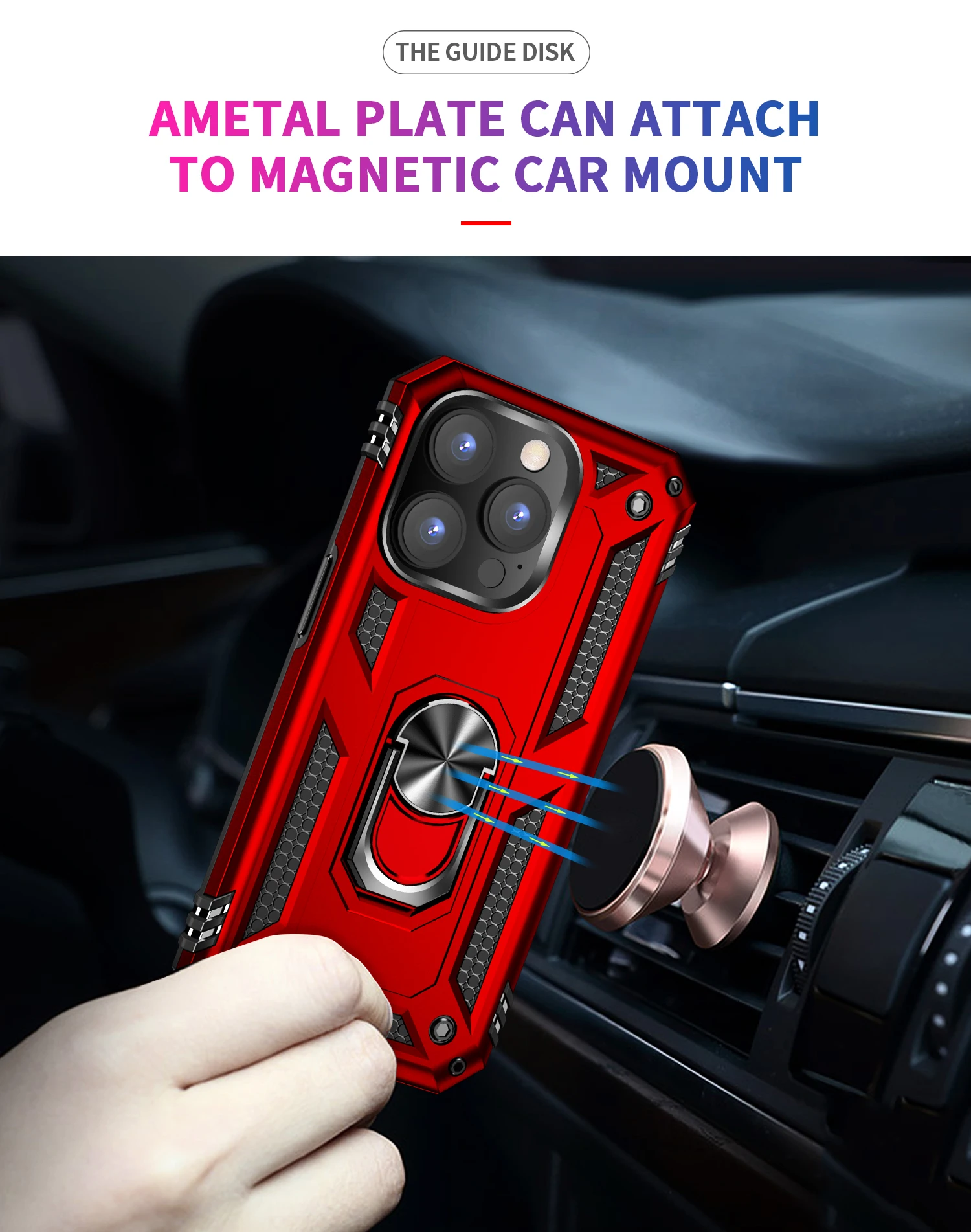 Funda magnética para teléfono con soporte de anillo para coche, Funda para iPhone 14 13 12 11 Pro Max 13 12 Mini 14 Max, Funda para iPhone XR X XS Max 7 8 Plus