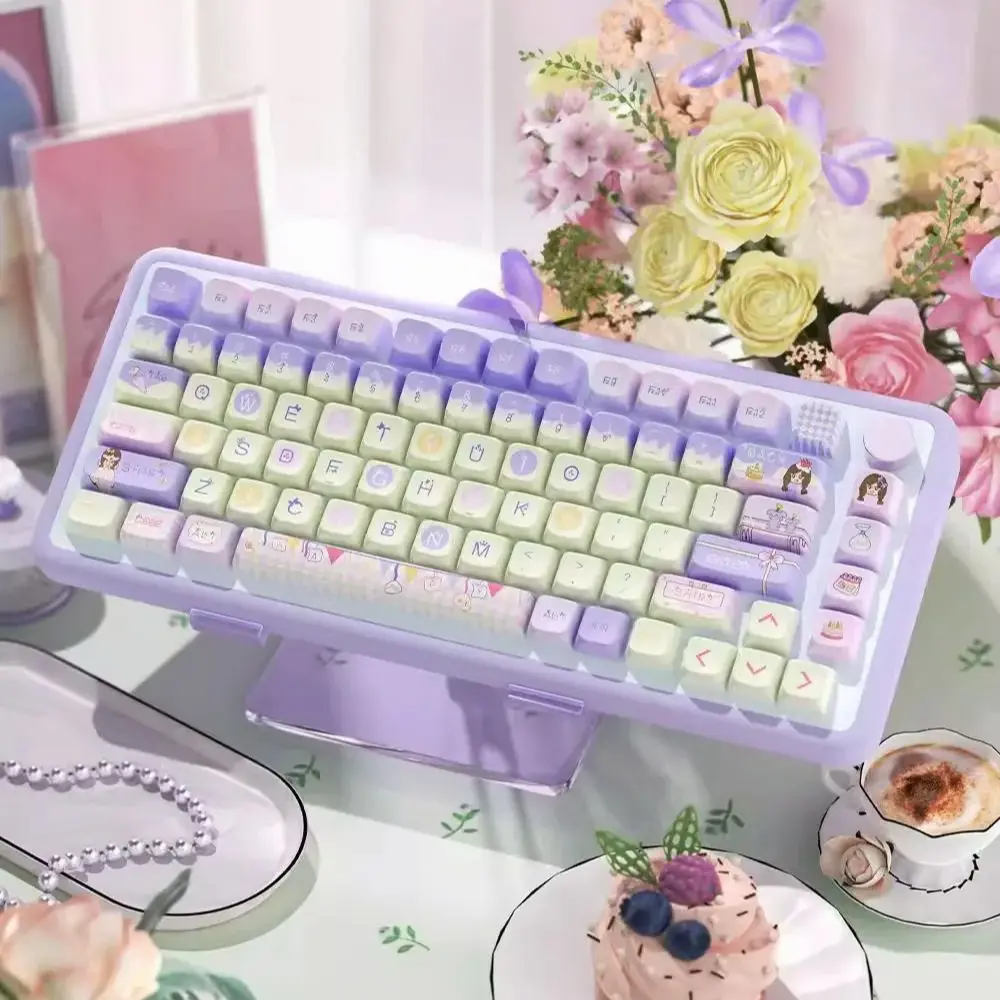 Juego de teclas de feliz cumpleaños, 158 teclas, perfil MDA, teclas de sublimación de tinte PBT para teclado mecánico Cherry MX Switch