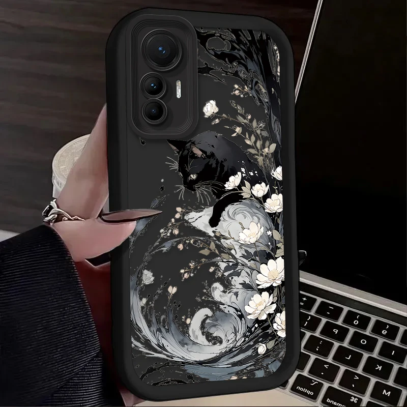 Funda blanda para Xiaomi Poco C65 X7 X6 F6 F5 X5 X3 NFC F3 M6 Pro 4G Mi 13 12 11 Lite 5G 14 13T 12T 11T 14T Pro Art Splash-ink Cat - imagen 3