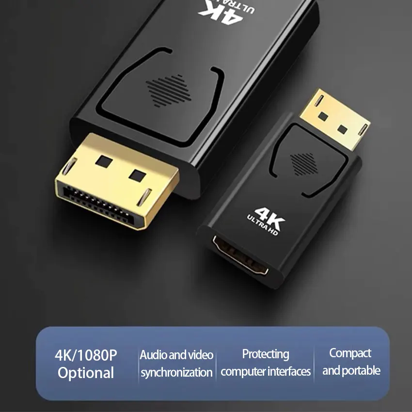 1 Uds DP a HDTV 4K conector DisplayPort DP macho a HDMI hembra adaptador convertidor vídeo Audio enchufe interruptor ﻿ - imagen 4