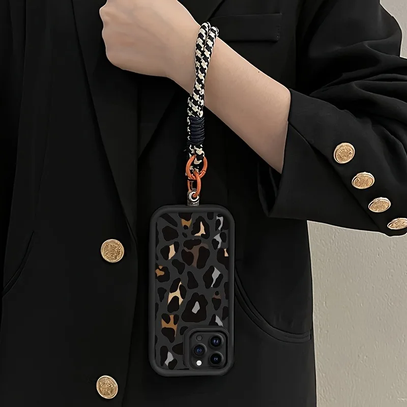 Funda de teléfono con correa colgante con estampado de leopardo de lujo para iPhone 17 16 15 14 13 12 11 Pro Max 17 Air X XS XR 7 8 Plus 16E funda suave - imagen 2