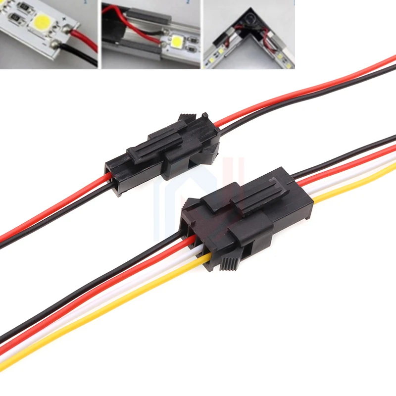 1-10 pares 2/3/4 pines SM JST conector de cable macho y hembra para tira de Led RGB 5050 3528 WS2801 APA02 WS2815 WS2813 - imagen 2
