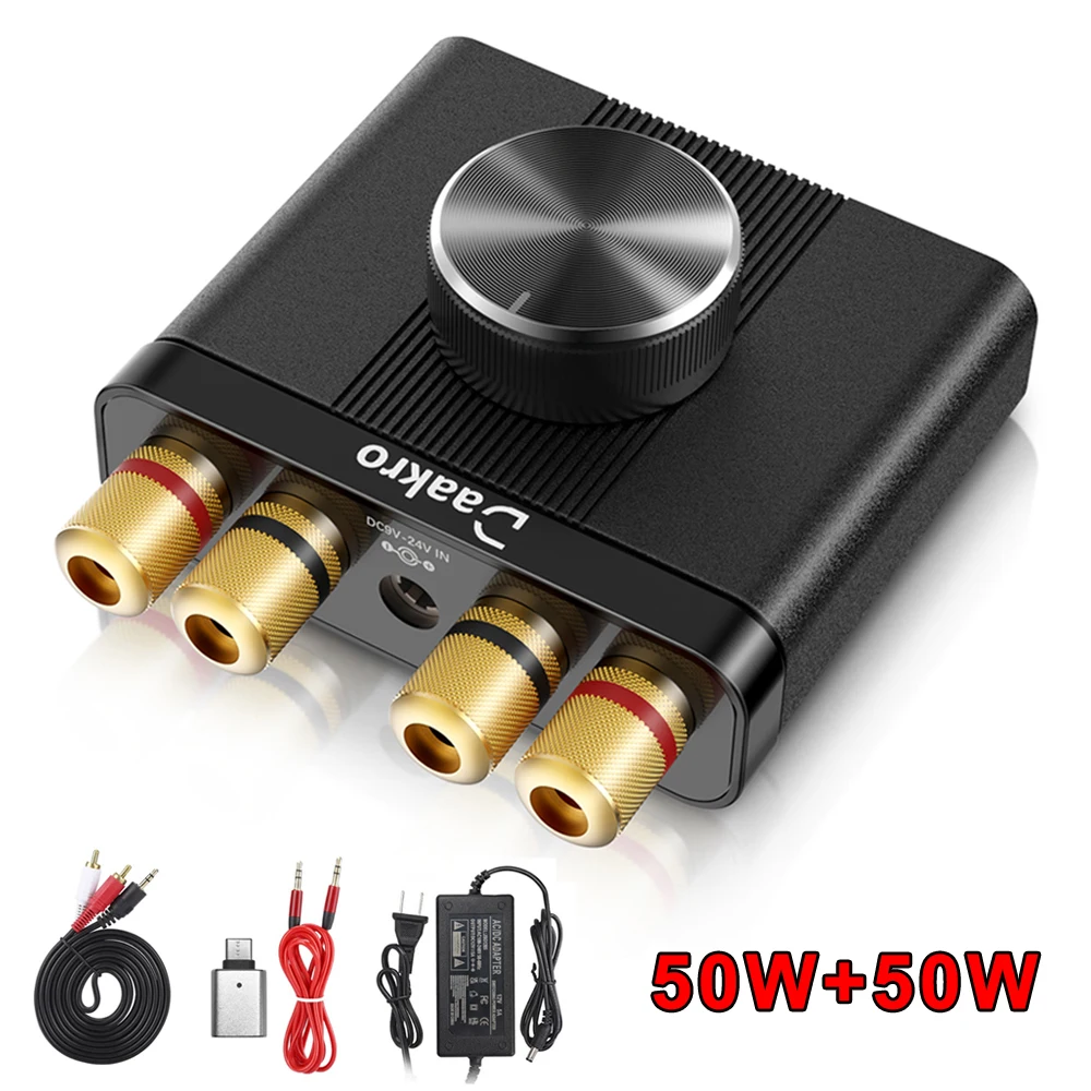 Mini amplificador de potencia Bluetooth 5,0 TPA3116, estéreo Hi-Fi, sistema de cine en casa de doble canal para coche, amplificador Digital compatible con AUX 50W * 2