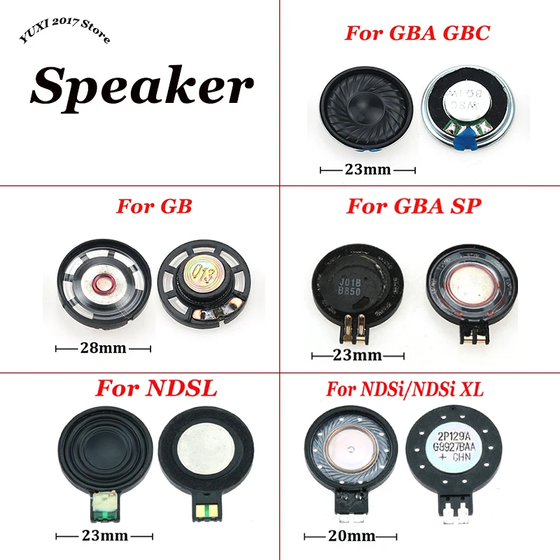 2 uds 20mm 23mm 28mm altavoz interno de repuesto para GB GBA GBC GBA SP para NDSL NDSi NDSi XL