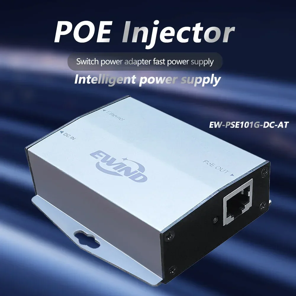 EWIND-inyector Gigabit POE de 10/100/1000Mbps, fuente de alimentación de puerto único Compatible con IEEE802.3af/at/BT, salida de dispositivo POE de 44V-57V