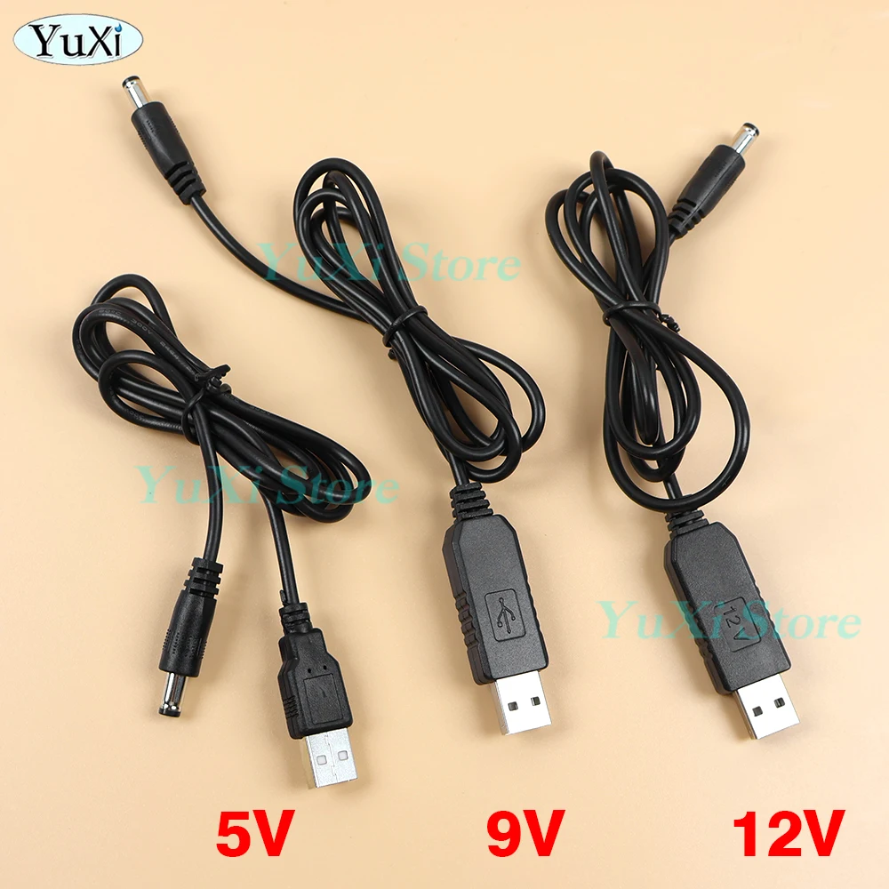Línea de refuerzo de energía USB DC 5V a 9V 12V módulo elevador Cable adaptador convertidor USB 2,1x5,5mm enchufe CC para enrutador módem cargador de ventilador - imagen 3