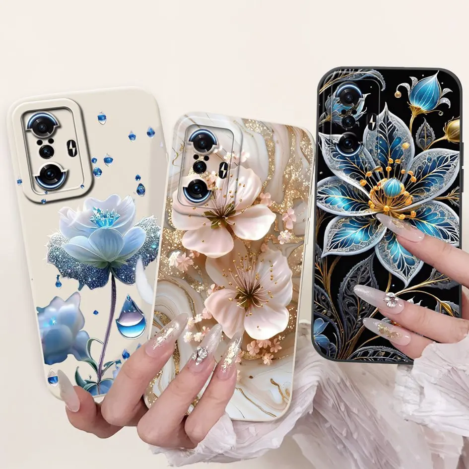 Para Xiaomi Poco F3 F 3 GT funda moda flor espacio dibujos animados suave silicona lente cubierta protectora para Xiaomi Poco F4 F 4 GT parachoques