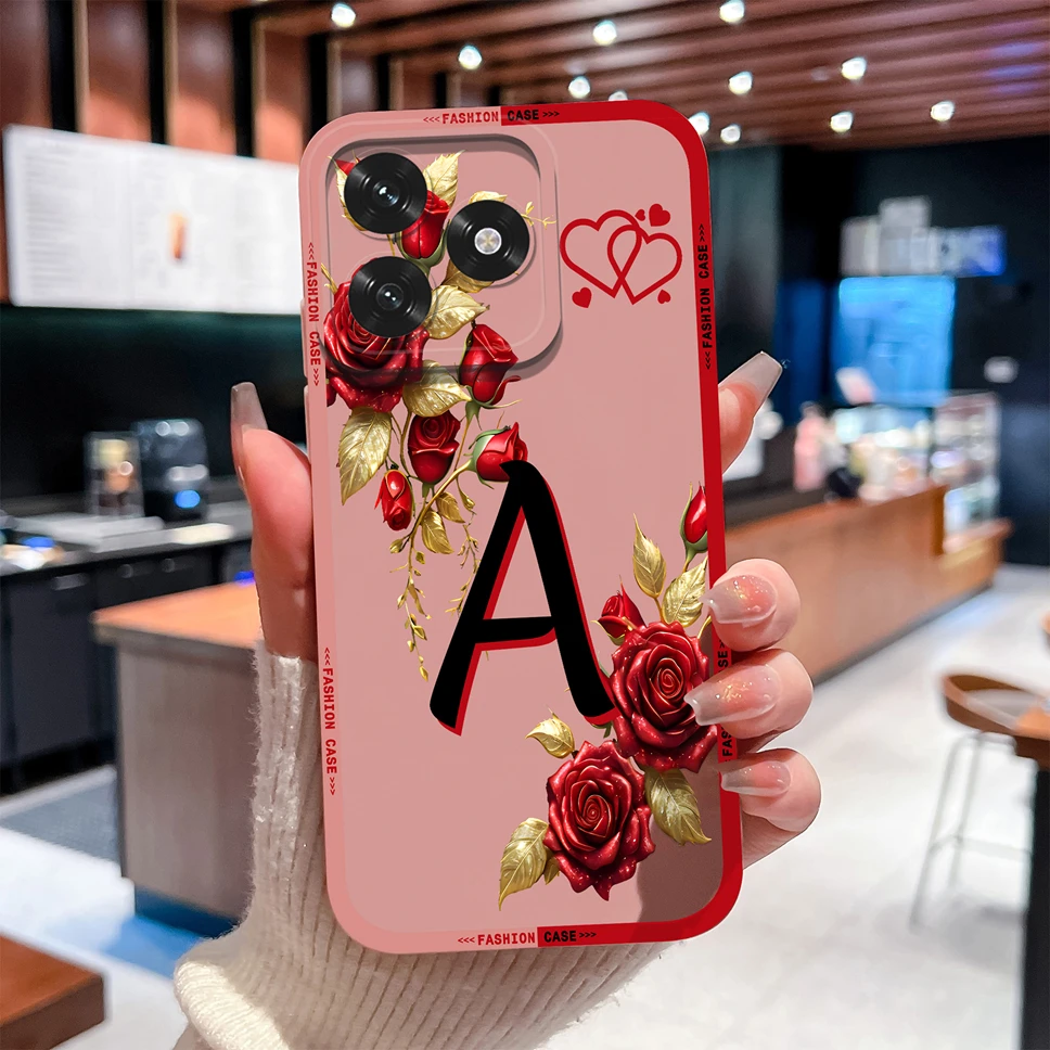 Para Honor X5C X5B Plus X5 4G Funda de teléfono moda letras florales suave Funda de silicona líquida para Honor X 5c Funda a prueba de golpes - imagen 4