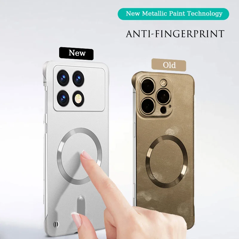 PC dura ultrafina para Magsafe, funda de carga inalámbrica magnética para XIAOMI Poco X7 X6 F6 F5 Pro, cubierta sin marco a prueba de golpes - imagen 2