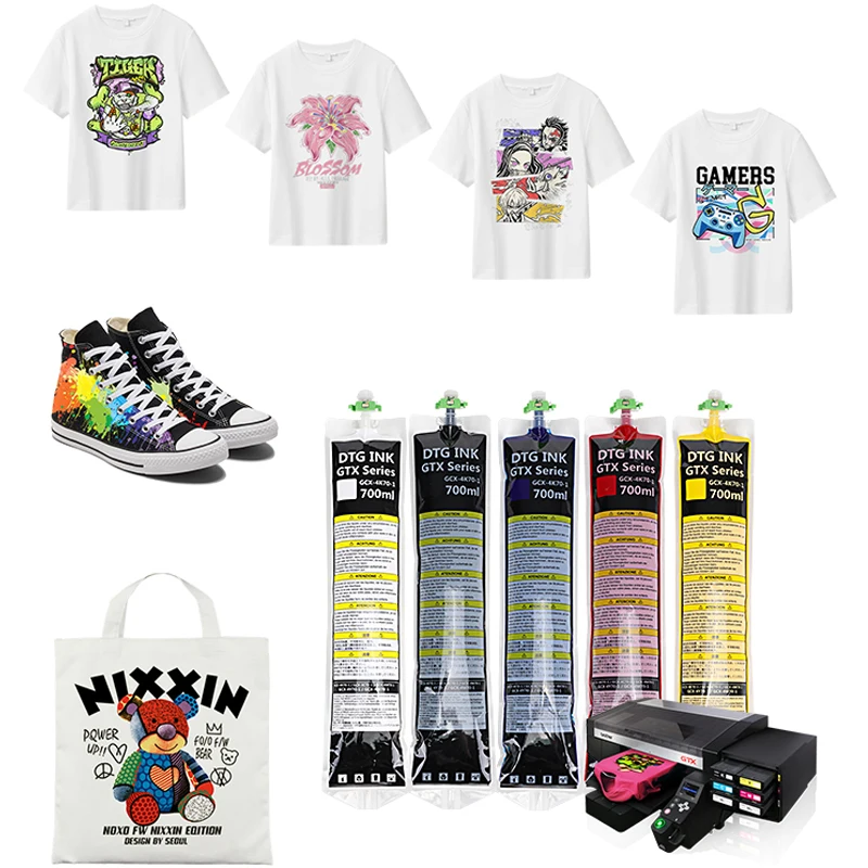 Bolsa de tinta textil DTG 700ML con Chip para Brother GTX-422 GTX-423 GTX-425 GTX-600 GTX422 GTX423 GTX425 GTX600 GTX PRO B GTX a granel - imagen 2