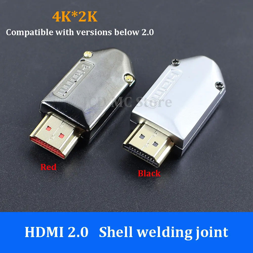 Conector HDMI 2,0 con carcasa de Metal, enchufe de soldadura compatible con HDMI, Cable de datos HD de alta velocidad para ordenador, TV, cobre puro, 1 ud. - imagen 2