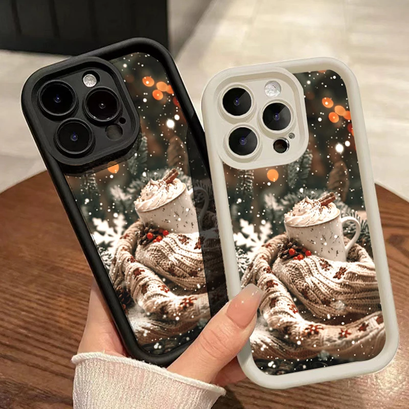 Funda de teléfono para Xiaomi 14 13 12 11 Lite 5G Mi 14T 13T 12T 15T Pro diseño de bebida nevada de invierno cubierta de silicona TPU suave a prueba de golpes - imagen 3